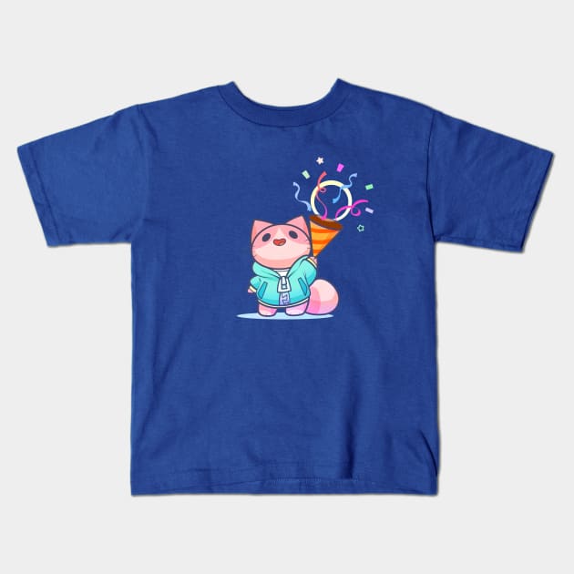 Celebration Cat Kids T-Shirt by Everything A Cat